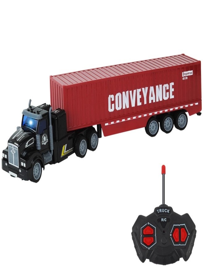 CALEST Remote Control Semi Truck with Trailer, 14" 1:48 Trailer Truck Toy, Equipped with 2 Rechargeable Batteries, Gifts Ideas for Boys Age 3-8 Year Old - Image 1